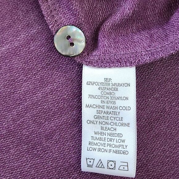 LOGO by Lori Goldstein Knit Tunic Top Size Medium Purple - Picture 9 of 10